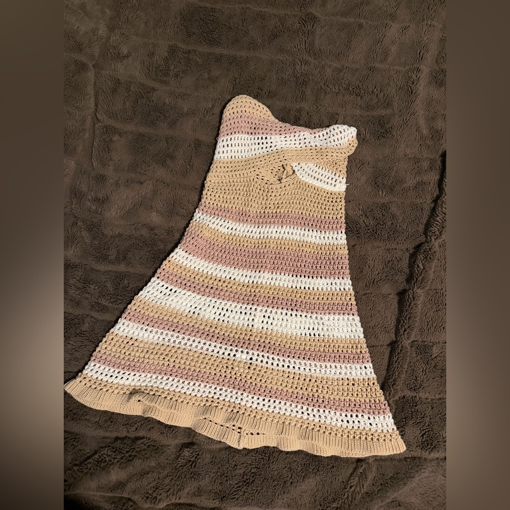 Striped Crochet Swimsuit Coverup